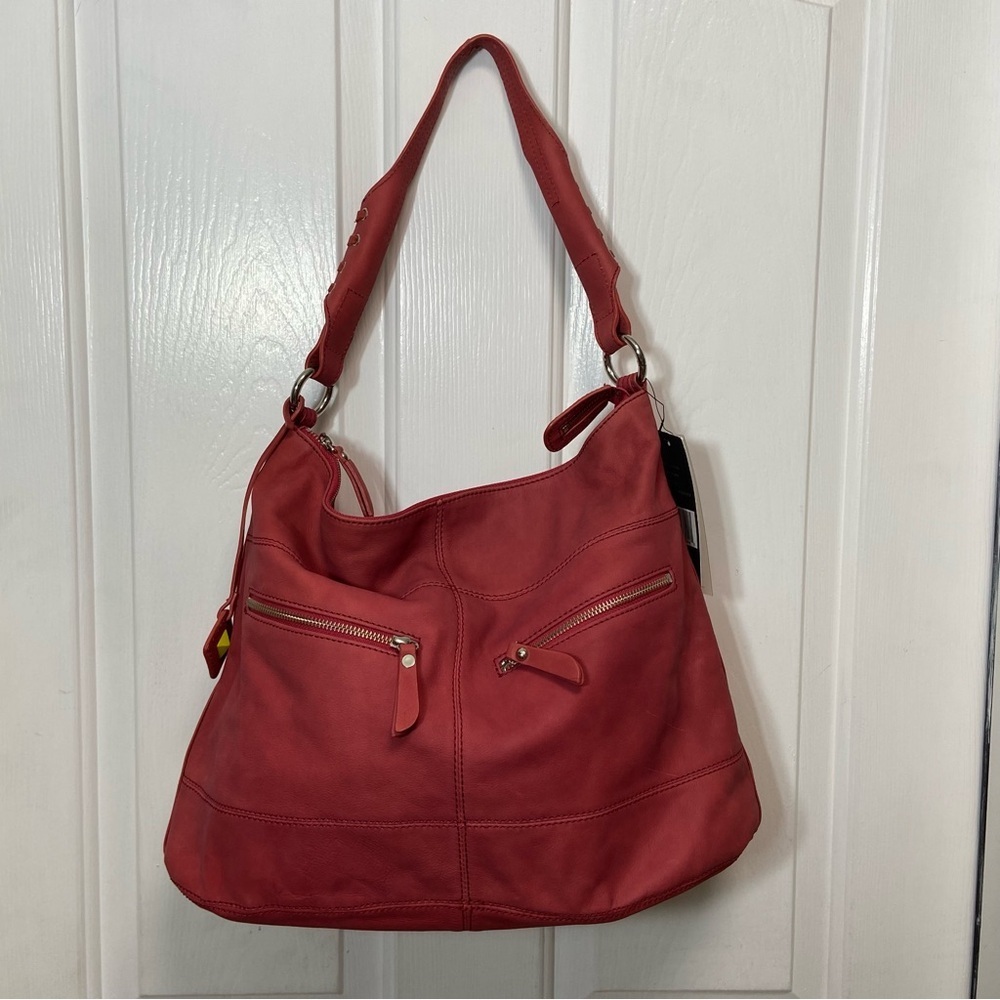 NWT DONALD J PLINER / Fuchsia Leather Hobo Slouchy Purse
